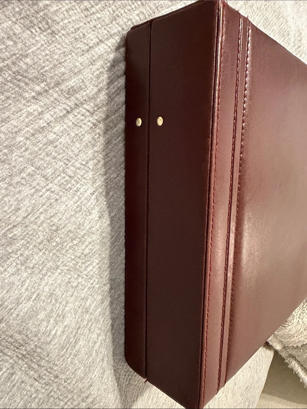 Presto Leather Classic Brown Leather Briefcase with Gold Hardware Vintage!!